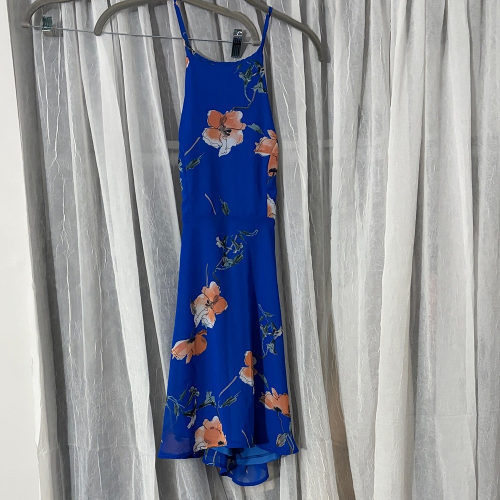Lulu's Vibrant Blue Floral Dress